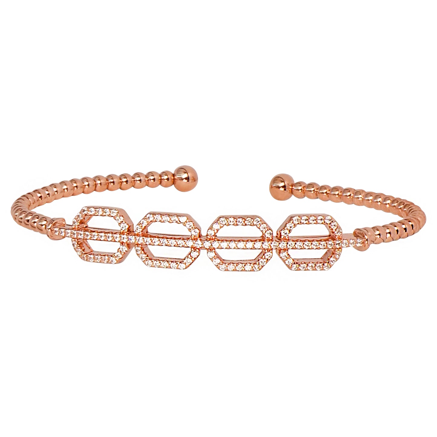 SHIMMERING ZIRCONIA SEQUENCE BANGLE BRACELET