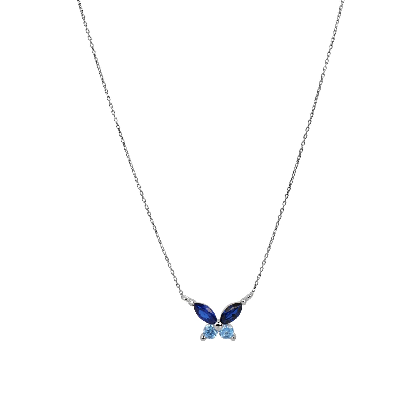 BUTTERFLY COLOR CZ CHAIN NECKLACE