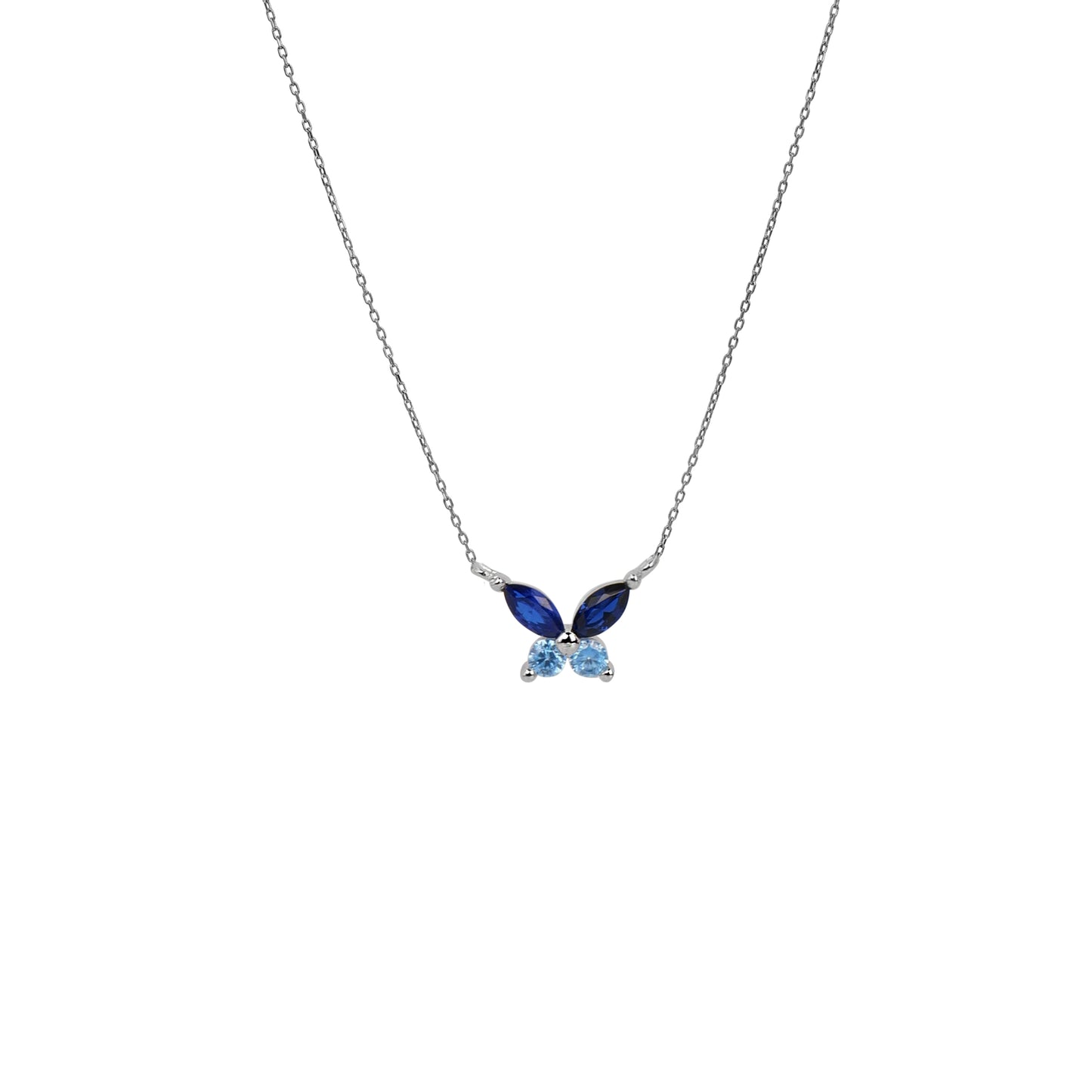 BUTTERFLY COLOR CZ CHAIN NECKLACE