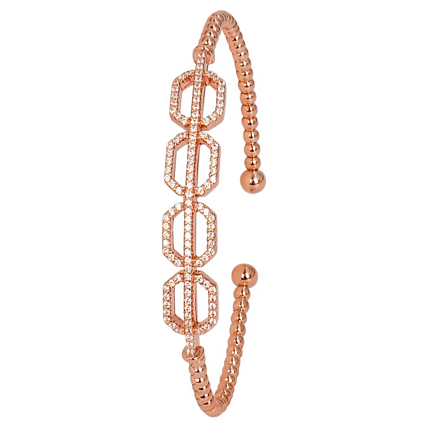 SHIMMERING ZIRCONIA SEQUENCE BANGLE BRACELET