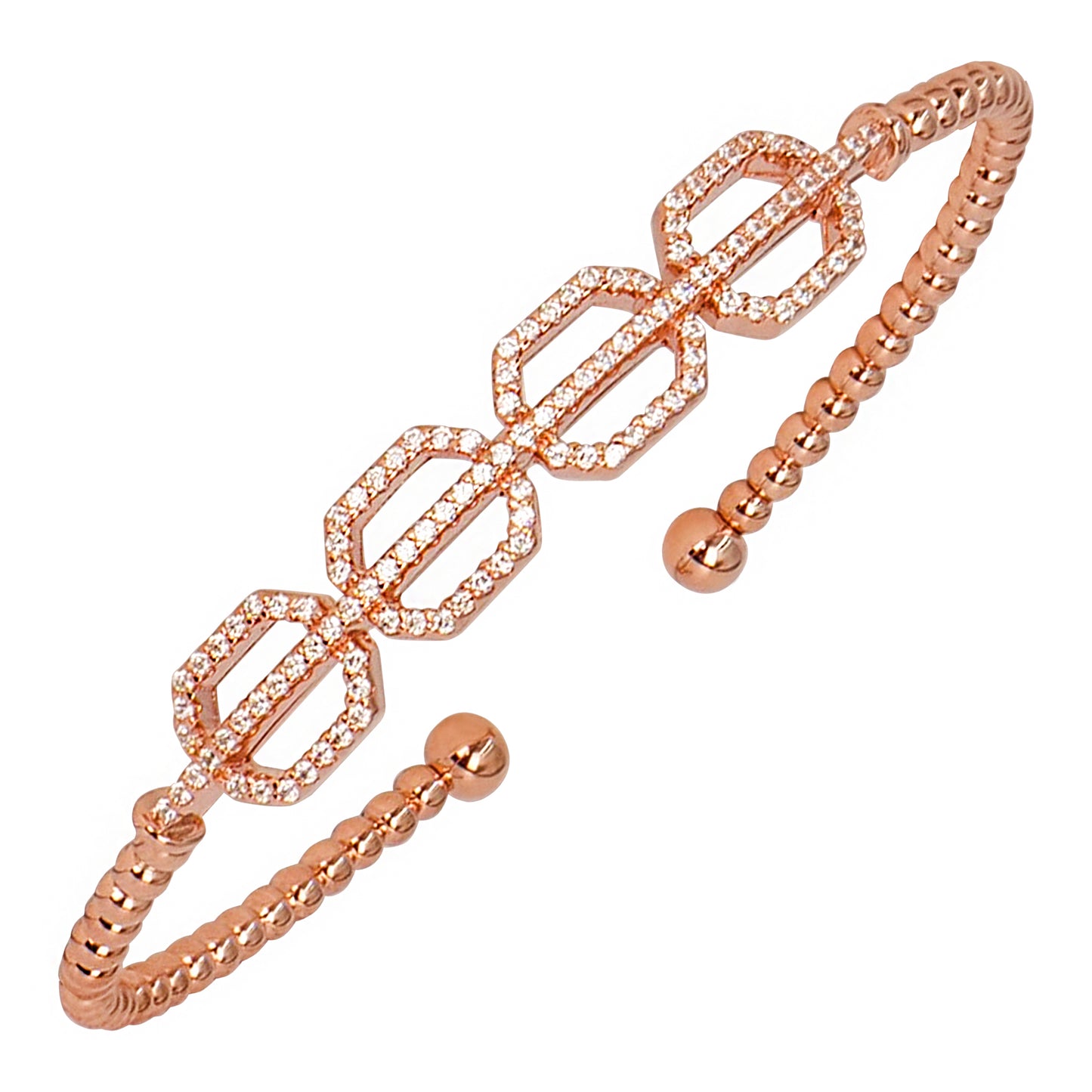 SHIMMERING ZIRCONIA SEQUENCE BANGLE BRACELET