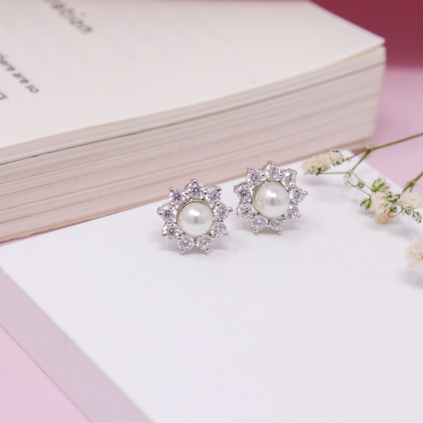 BLOSSOM PEARL CZ EARRING