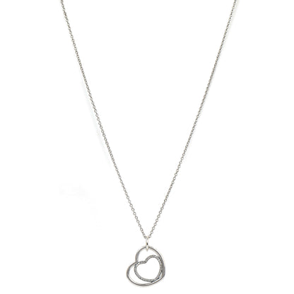 TWO HEARTS CZ CHAIN NECKLACE