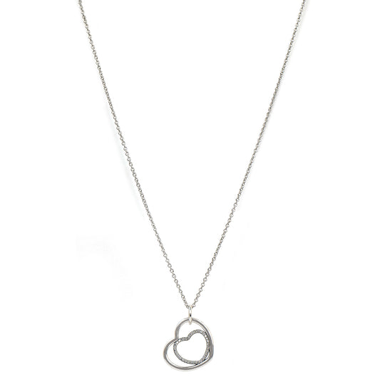 TWO HEARTS CZ CHAIN NECKLACE