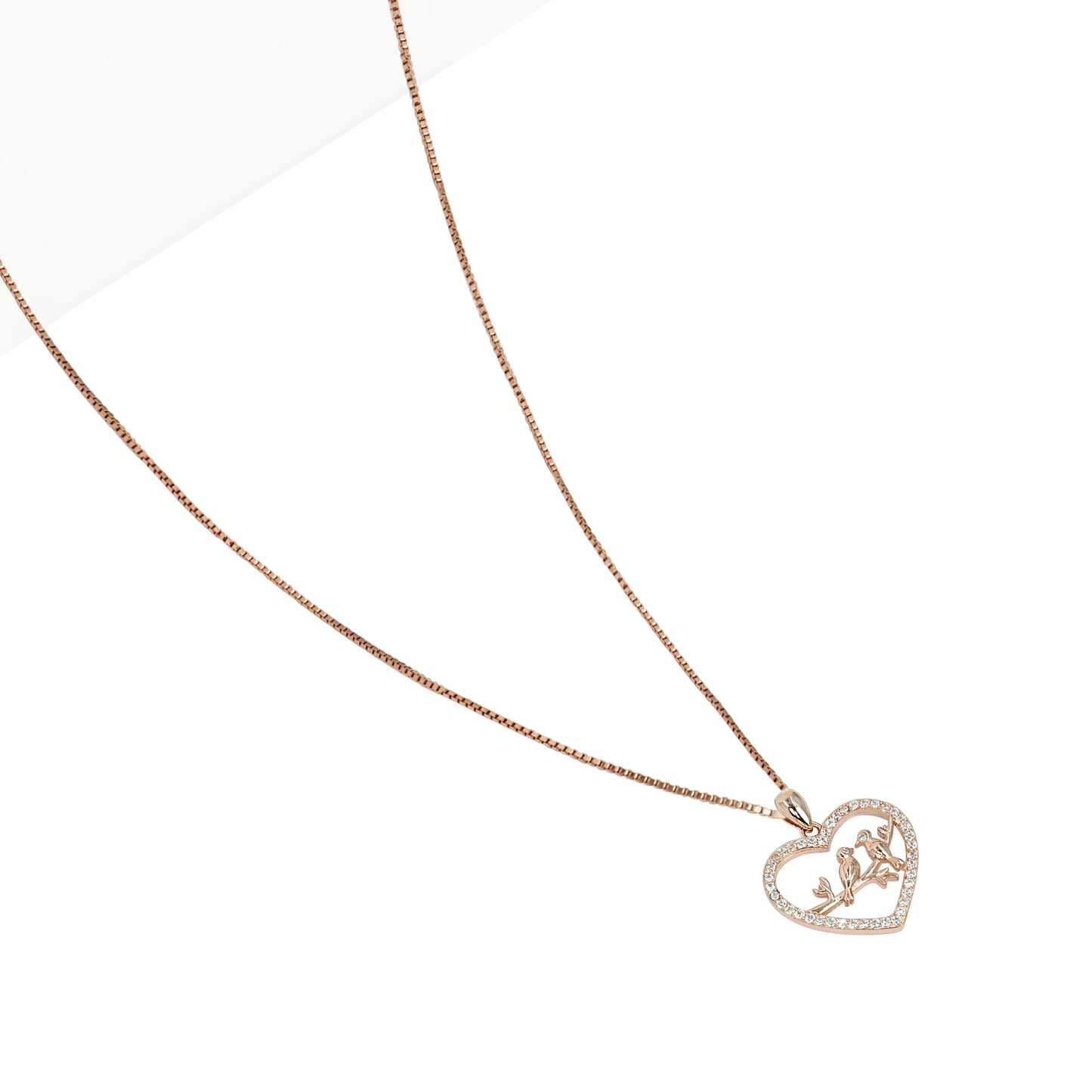 HEART OF BIRD CZ NECKLACE