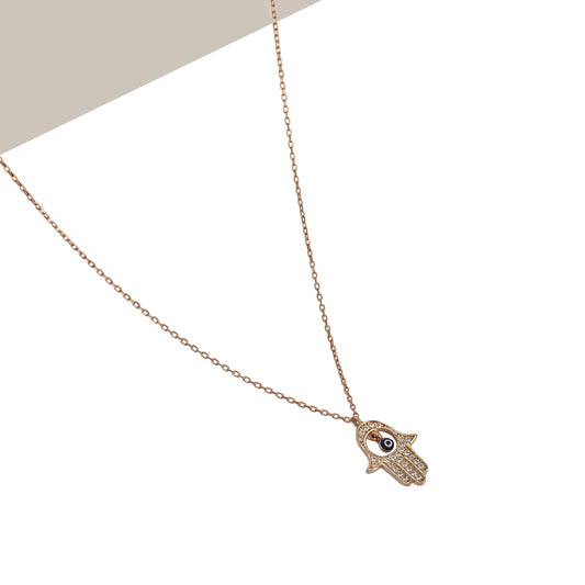 HAMSA HAND CASUAL CZ NECKLACE