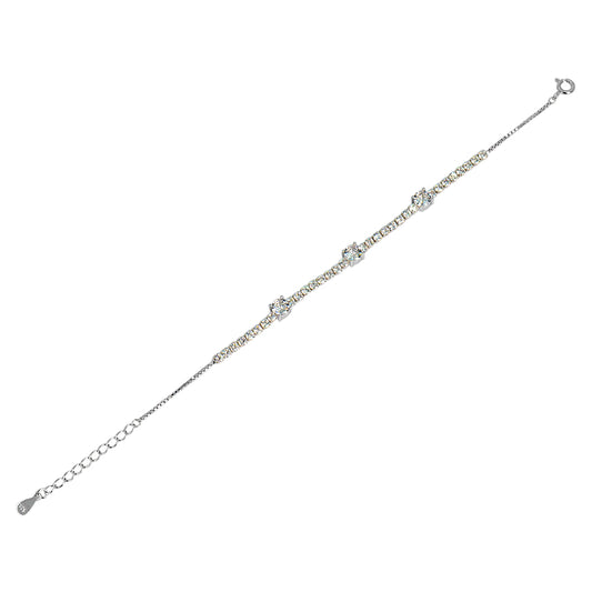 STRING OF ROUND ZIRCON SILVER BRACELET