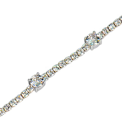 STRING OF ROUND ZIRCON SILVER BRACELET