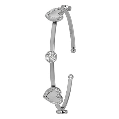 STERLING HEART BANGLE BRACELET