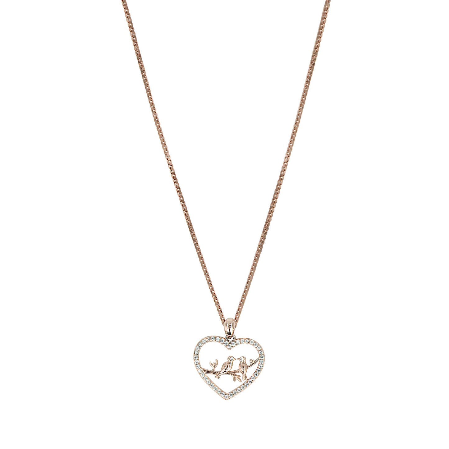 HEART OF BIRD CZ NECKLACE