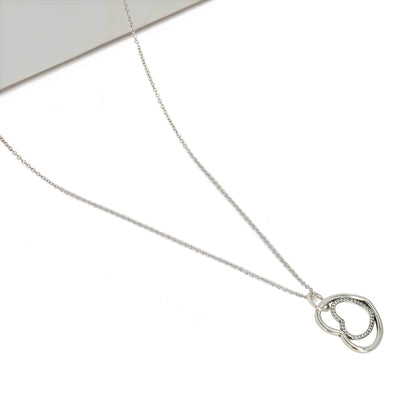 TWO HEARTS CZ CHAIN NECKLACE