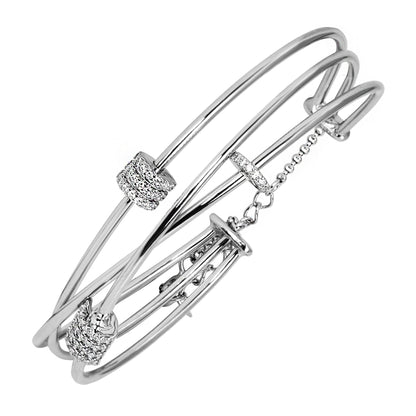 STERLING EPITOM ZIRCON BANGLE BRACELET