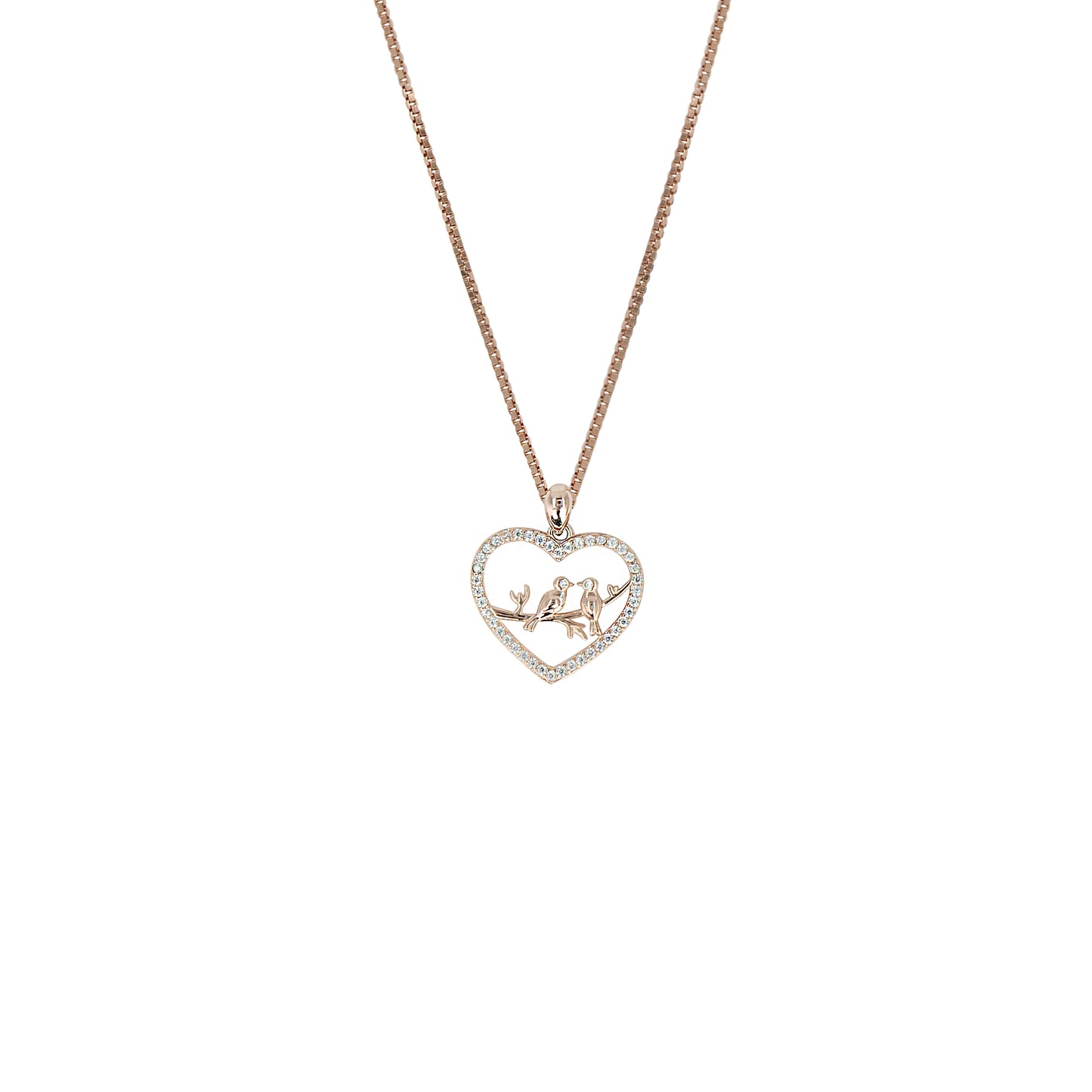 HEART OF BIRD CZ NECKLACE