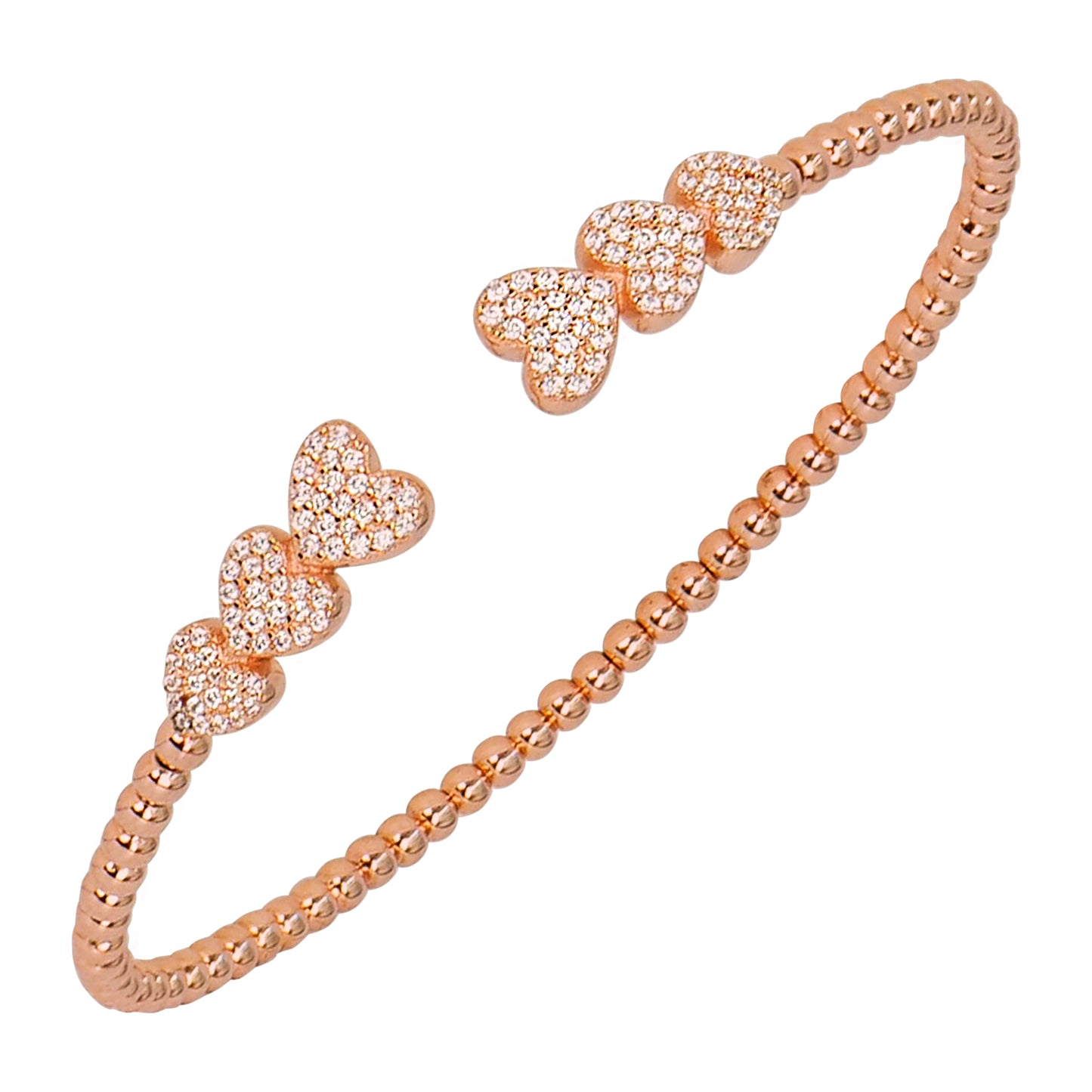 STUNNING HEART BANGLE BRACELET