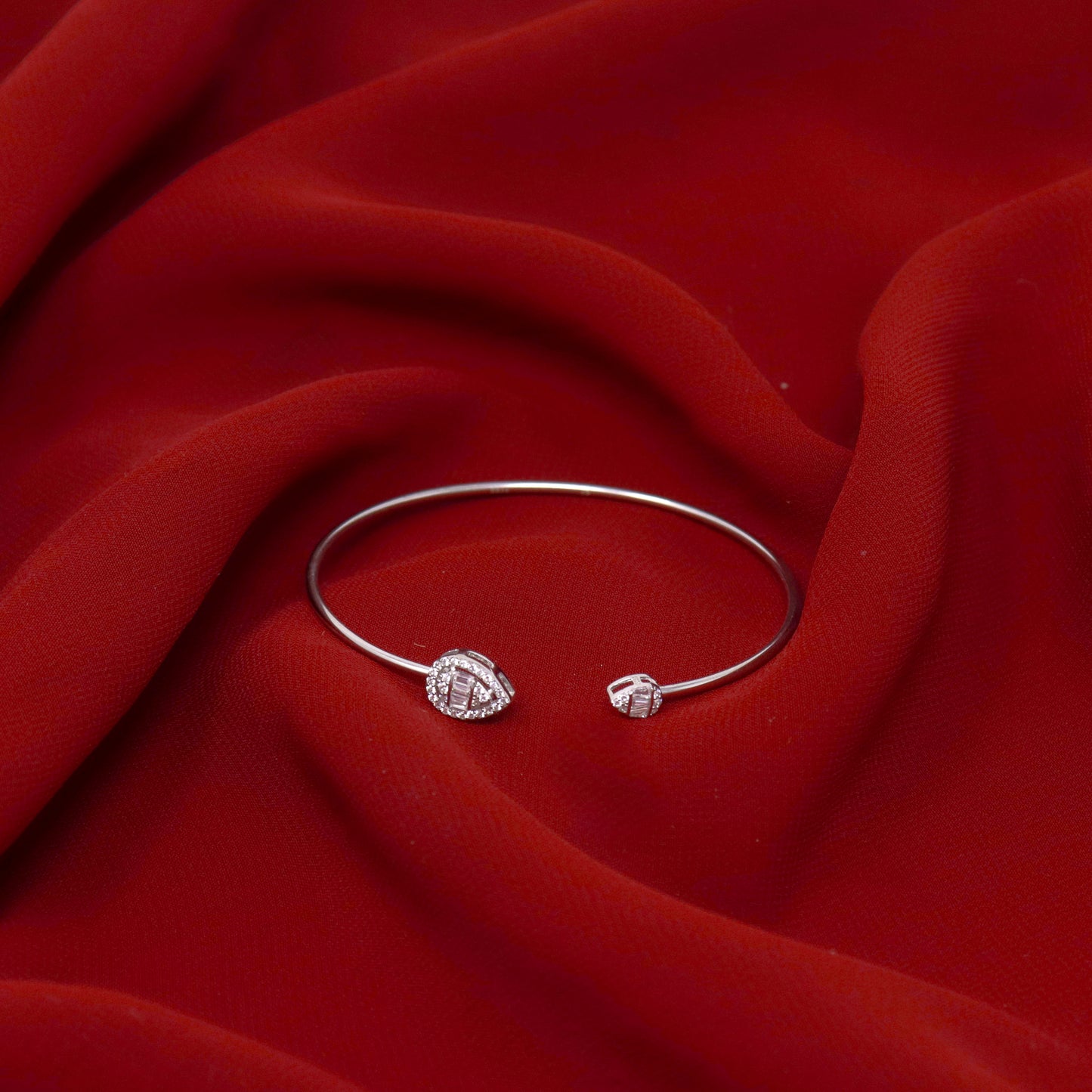 DUAL DROP SILVER BANGLE  BRACELET