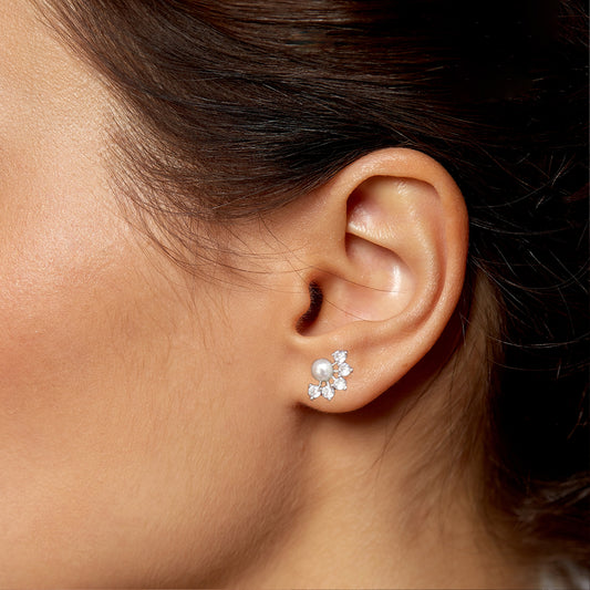 PEARL MOONLITE CZ GLOW EARRING