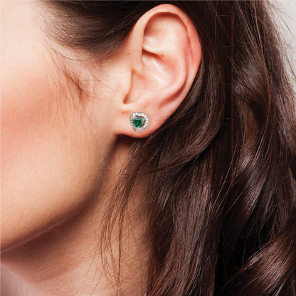 HEARTFELT RADIANCE EMERALD CZ EARRING