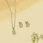 MINIMAL CZ CASUAL CHAIN NECKLACE WITH EARRING