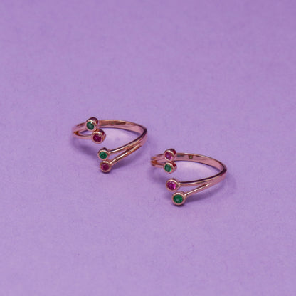 TINY MULTICOLOR TOE RING