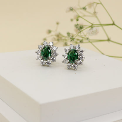 OVAL CIRCLE OF RADIANCE EMERALD EARRING