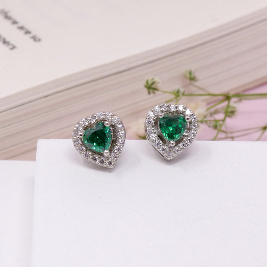 HEARTFELT RADIANCE EMERALD CZ EARRING