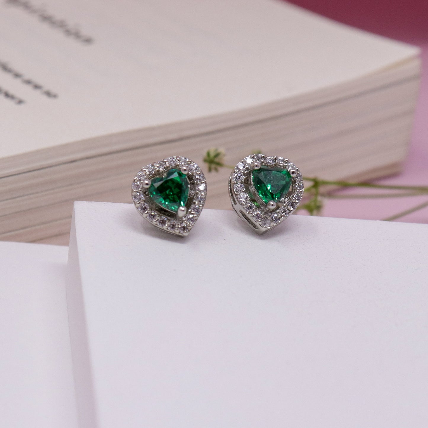 HEARTFELT RADIANCE EMERALD CZ EARRING