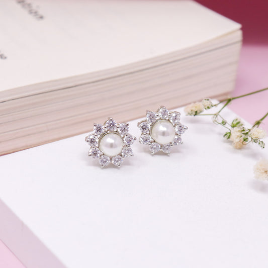 BLOSSOM PEARL CZ EARRING