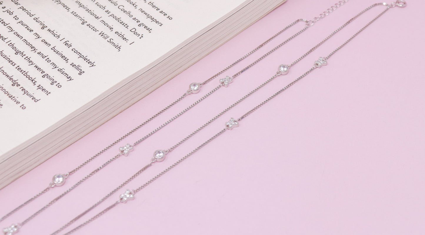 MINIMAL ROUND CZ ANKLET