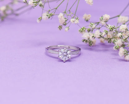 CRYSTAL CASCADE CZ SILVER RING