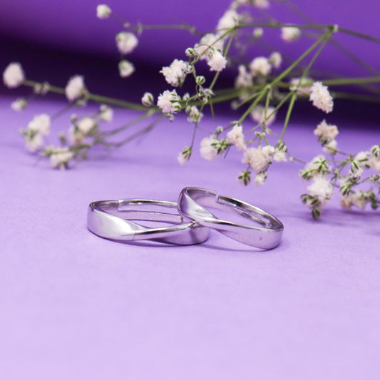 ALWAYS AND FOREVER SILVER COUPLE RING(ADJUSTABLE)