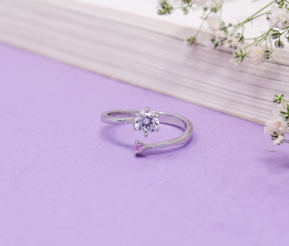 CLASSY SOLITAIRE CZ SILVER RING