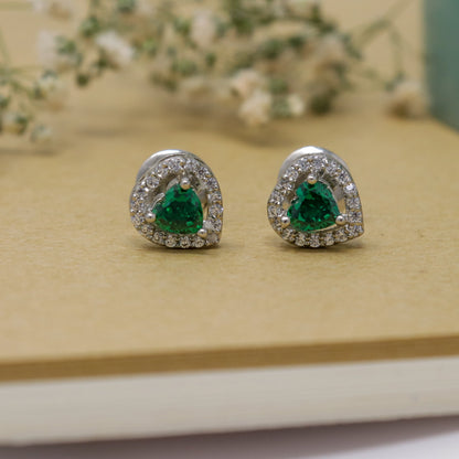 HEARTFELT RADIANCE EMERALD CZ EARRING