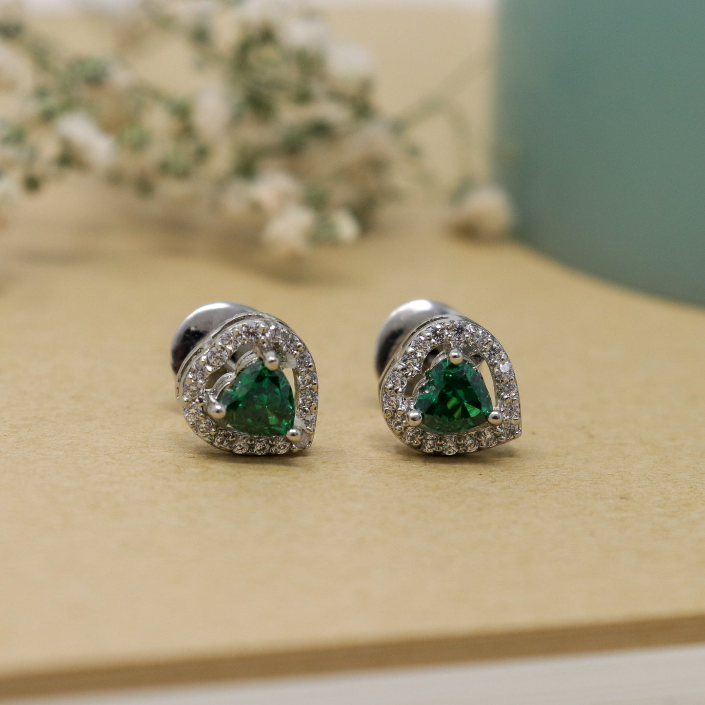 HEARTFELT RADIANCE EMERALD CZ EARRING