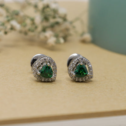 HEARTFELT RADIANCE EMERALD CZ EARRING