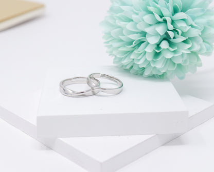 ALWAYS AND FOREVER SILVER COUPLE RING(ADJUSTABLE)